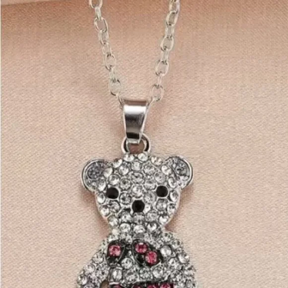 Mermaid lover necklace Sparkling Mermaid Bear Pendant Necklace 18 inches - Picture 2 of 2